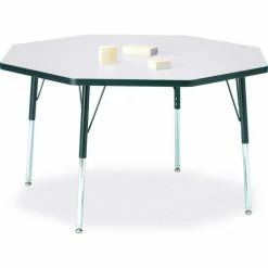 Jonti-Craft Berries® Octagon Activity Table, 48"W x 48"L x 24-31"H, Classic Gray