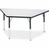 Jonti-Craft Berries® Trapezoid Activity Tables, 60"W x 30"L x 24-31"H, Classic Gray