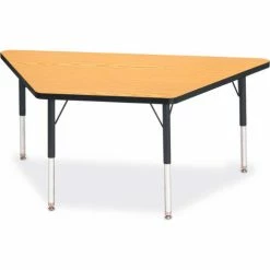 Jonti-Craft Berries® Trapezoid Activity Tables, 60"W x 30"L x 15" To 24"H, Classic Oak