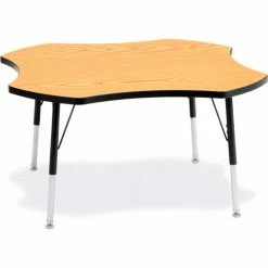 Jonti-Craft Berries® Four Leaf Activity Table, 48"W x 48"L x 24-31"H, Classic Oak