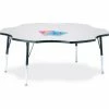 Jonti-Craft Berries® Six Leaf Activity Table, 60"W x 60"L x 24-31"H, Classic Gray