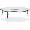 Jonti-Craft Berries® Six Leaf Activity Table, 60"W x 60"L x 15" To 24"H, Classic Gray