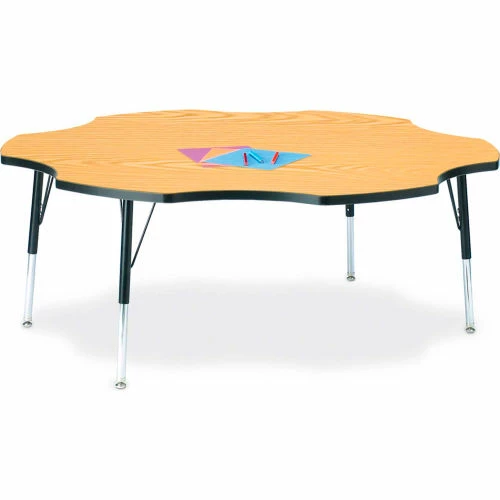 Jonti-Craft Berries® Six Leaf Activity Table, 60"W x 60"L x 15" To 24"H, Classic Oak 1 Jonti-Craft Berries® Six Leaf Activity Table, 60"W x 60"L x 15" To 24"H, Classic Oak
