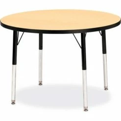 Jonti-Craft Berries® Round Activity Table, 36"W x 36"L x 15" To 24"H, Classic Maple