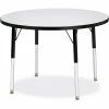 Jonti-Craft Berries® Round Activity Table, 36"W x 36"L x 15" To 24"H, Classic Gray