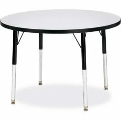 Jonti-Craft Berries® Round Activity Table, 36"W x 36"L x 15" To 24"H, Classic Gray