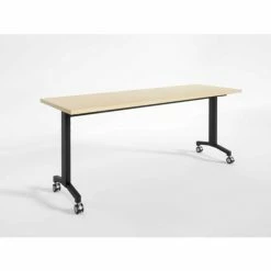 RightAngle Products RightAngle Flip Training Table w/ Casters 30" x 72", Hardrock Maple w/Black Base - R-Style Series 15 RightAngle Products RightAngle Flip Training Table w/ Casters 30" x 72", Hardrock Maple w/Black Base - R-Style Series -Tables Shop KA5 RFLAAC247224BHM