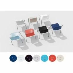 KFI Seating KFI 42" Round Table & Chair Set, Teak Table With Navy Chairs -Tables Shop KFI Swey Set 04 6