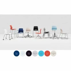 KFI Seating KFI 42" Round Bistro Table & 4 Barstool Set, Maple Table With Black Stools -Tables Shop KFI Swey Set 05