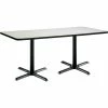 KFI Seating KFI Restaurant Table, 72"L x 36"W, White Table/Black Base