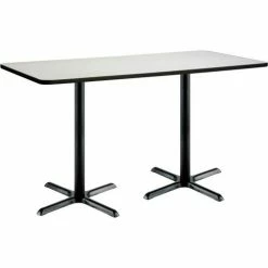 KFI Seating KFI Bar Height Restaurant Table, 72"L x 36"W, White Table/Black Base
