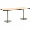 KFI Seating KFI Counter Height Restaurant Table, 96"Lx36"W, Natural Table/Silver Base