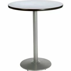 KFI Seating KFI 36" Round Bar Height Restaurant Table, Gray Table/Silver Base