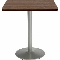 KFI Seating KFI 36" Square Counter Height Restaurant Table, Teak Table/Silver Base -Tables Shop KFI T36SQ B1922 SL 7960 31