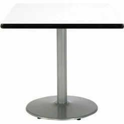 KFI Seating KFI 36" Square Restaurant Table, White Table/ Silver Base