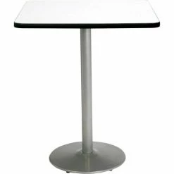 KFI Seating KFI 36" Square Bar Height Restaurant Table, White Table/Silver Base