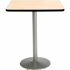 KFI Seating KFI 36" Square Bar Height Restaurant Table, Natural Table/Silver Base
