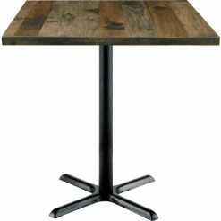 KFI Seating KFI 36" Square Bistro Table With Vintage Wood, Barnwood -Tables Shop KFI T36SQ B2025 38 LFT BN