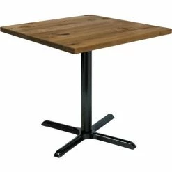 KFI Seating KFI 36" Square Table With Vintage Wood, Natural -Tables Shop KFI T36SQ B2025 LFT NA