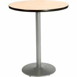 KFI Seating KFI 42" Round Bar Height Restaurant Table, Natural Table/Silver Base