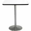 KFI Seating KFI 42" Square Bar Height Restaurant Table, White Table/Silver Base
