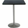 KFI Seating KFI 42" Square Bar Height Restaurant Table, Graphite Table/Silver Base