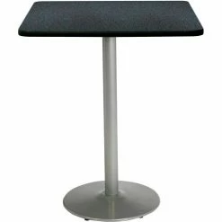 KFI Seating KFI 42" Square Bar Height Restaurant Table, Graphite Table/Silver Base