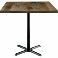 KFI Seating KFI 42" Square Bistro Table With Vintage Wood, Barnwood -Tables Shop KFI T42SQ B2025 38 LFT BN