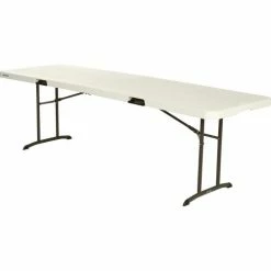 Lifetime® Portable Fold-in-Half Plastic Table, 30" x 96", Almond 22 Lifetime® Portable Fold-in-Half Plastic Table, 30" x 96", Almond -Tables Shop LII 80175