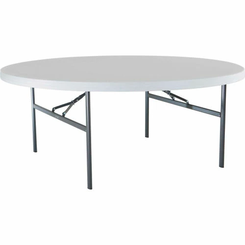 Lifetime® 72" Round Portable Folding Plastic Table, White 10 Lifetime® 72" Round Portable Folding Plastic Table, White - Image 10