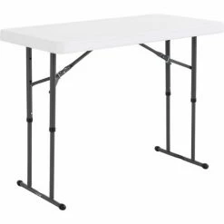 Lifetime® Adjustable Height Plastic Folding Table, 24" x 48", White 51 Lifetime® Adjustable Height Plastic Folding Table, 24" x 48", White -Tables Shop LII LT80160