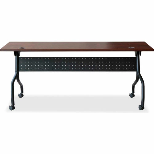 Lorell Mobile 72" Flip Top Training Table - Cherry/Black 3 Lorell Mobile 72" Flip Top Training Table - Cherry/Black - Image 3
