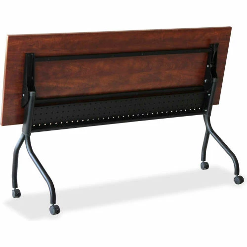 Lorell Mobile 72" Flip Top Training Table - Cherry/Black 4 Lorell Mobile 72" Flip Top Training Table - Cherry/Black - Image 4