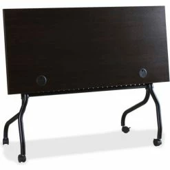Lorell Mobile 48" Flip Top Training Table - Espresso/Black -Tables Shop LLR60732 03