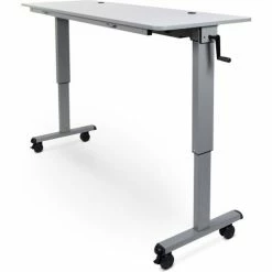 Luxor Adjustable Height Flip Top Table w/ Crank Handle - 60" - Gray -Tables Shop LLU STAND NESTC 60