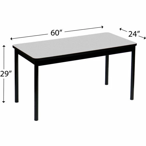 Correll Library Tables 24"W x 60"L x 29"H - Gray Granite 2 Correll Library Tables 24"W x 60"L x 29"H - Gray Granite - Image 2
