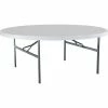 Lifetime® 72" Round Portable Folding Plastic Table, White