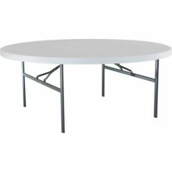Lifetime® 72" Round Portable Folding Plastic Table, White