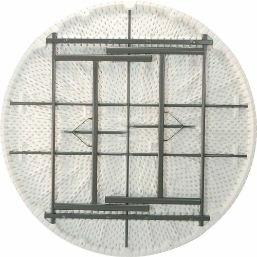 Lifetime® 72" Round Portable Folding Plastic Table, White 2 Lifetime® 72" Round Portable Folding Plastic Table, White - Image 2