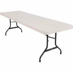Lifetime® Portable Plastic Folding Table, 30" x 96", Almond 16 Lifetime® Portable Plastic Folding Table, 30" x 96", Almond -Tables Shop LT22984 03