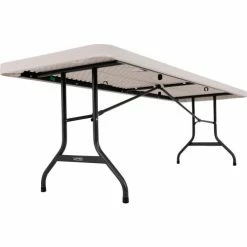 Lifetime® Portable Plastic Folding Table, 30" x 96", Almond 18 Lifetime® Portable Plastic Folding Table, 30" x 96", Almond -Tables Shop LT22984 05
