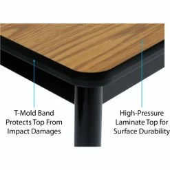 Correll Science Lab Table - Laminate Top - 24"W x 60"L x 36"H - Medium Oak -Tables Shop LT2460 06 07