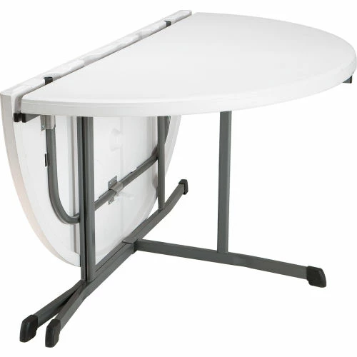 Lifetime® 60" Round Portable Fold-In-Half Plastic Table, White 3 Lifetime® 60" Round Portable Fold-In-Half Plastic Table, White - Image 3