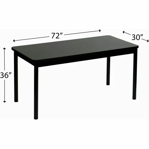 Correll Science Lab Table - Laminate Top - 30"W x 72"L x 36"H - Black Granite 2 Correll Science Lab Table - Laminate Top - 30"W x 72"L x 36"H - Black Granite - Image 2