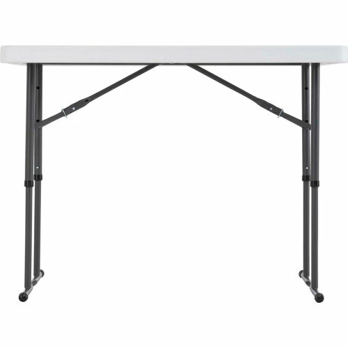 Lifetime® Adjustable Height Plastic Folding Table, 24" x 48", White 2 Lifetime® Adjustable Height Plastic Folding Table, 24" x 48", White - Image 2