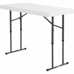 Lifetime® Adjustable Height Plastic Folding Table, 24" x 48", White 29 Lifetime® Adjustable Height Plastic Folding Table, 24" x 48", White -Tables Shop LT80160 03