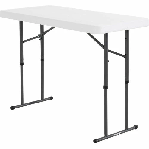 Lifetime® Adjustable Height Plastic Folding Table, 24" x 48", White 3 Lifetime® Adjustable Height Plastic Folding Table, 24" x 48", White - Image 3