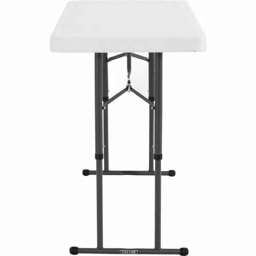 Lifetime® Adjustable Height Plastic Folding Table, 24" x 48", White 4 Lifetime® Adjustable Height Plastic Folding Table, 24" x 48", White - Image 4
