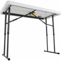 Lifetime® Adjustable Height Plastic Folding Table, 24" x 48", White 35 Lifetime® Adjustable Height Plastic Folding Table, 24" x 48", White -Tables Shop LT80160 09