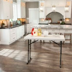 Lifetime® Adjustable Height Plastic Folding Table, 24" x 48", White 37 Lifetime® Adjustable Height Plastic Folding Table, 24" x 48", White -Tables Shop LT80160 11
